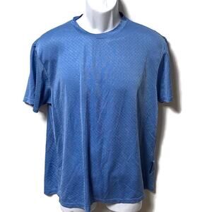 Steve Harvey Light Blue Textured Short Sleeve Shirt Men's Size Medium